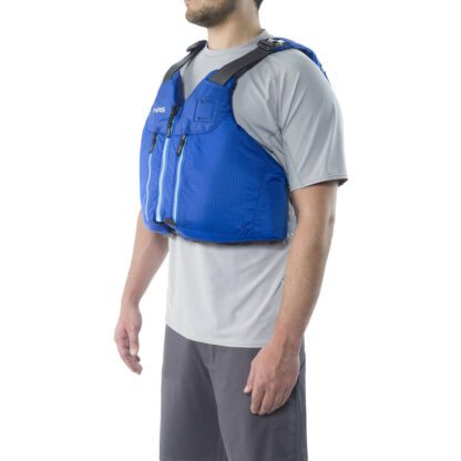 NRS Clearwater PFD blue side worn