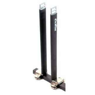 Eckla vertical support bolted to roof rack with rectangular cross-section